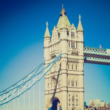 Vintage bir görünüm tower bridge Londra
