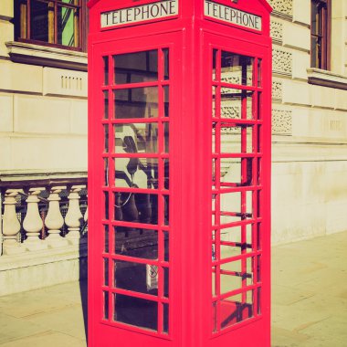 Vintage bir görünüm Londra telefon kulübesi