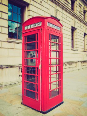 Vintage bir görünüm Londra telefon kulübesi