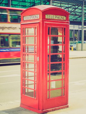 Vintage bir görünüm Londra telefon kulübesi