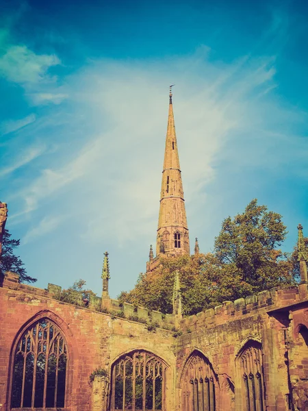 Retro look Coventry Cathedral — Stock Photo, Image