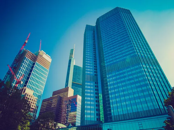 Retro look European Central Bank in Frankfurt — Stock Photo, Image