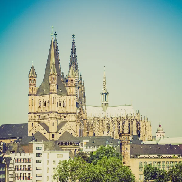 Retro look Koeln panorama — Stock Photo, Image