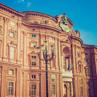 Retro görünüm Palazzo Carignano Torino