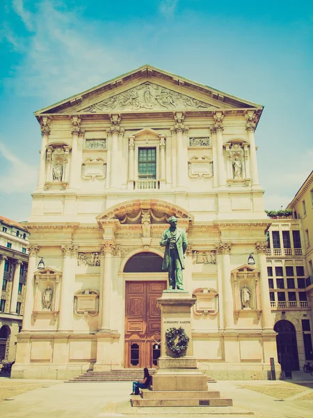 Retro spojrzenie Kościoła san fedele, Mediolan — Zdjęcie stockowe