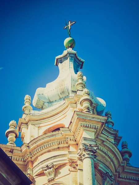 Lihat Retro Basilica di Superga, Turin, Italia — Stok Foto