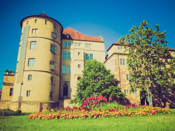 复古风格Altes Schloss (旧城堡)斯图加特 — 图库照片