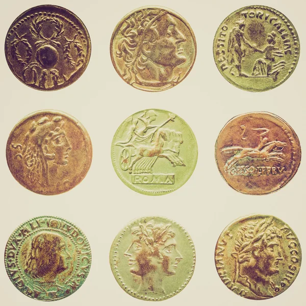 Retro sguardo moneta romana — Foto Stock