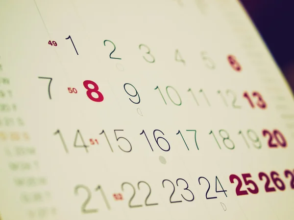 Calendario look retro — Foto de Stock