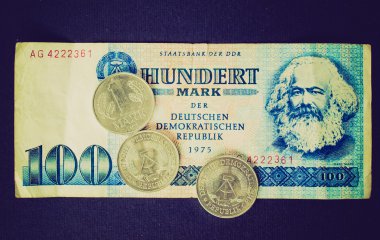 Retro look DDR banknote clipart