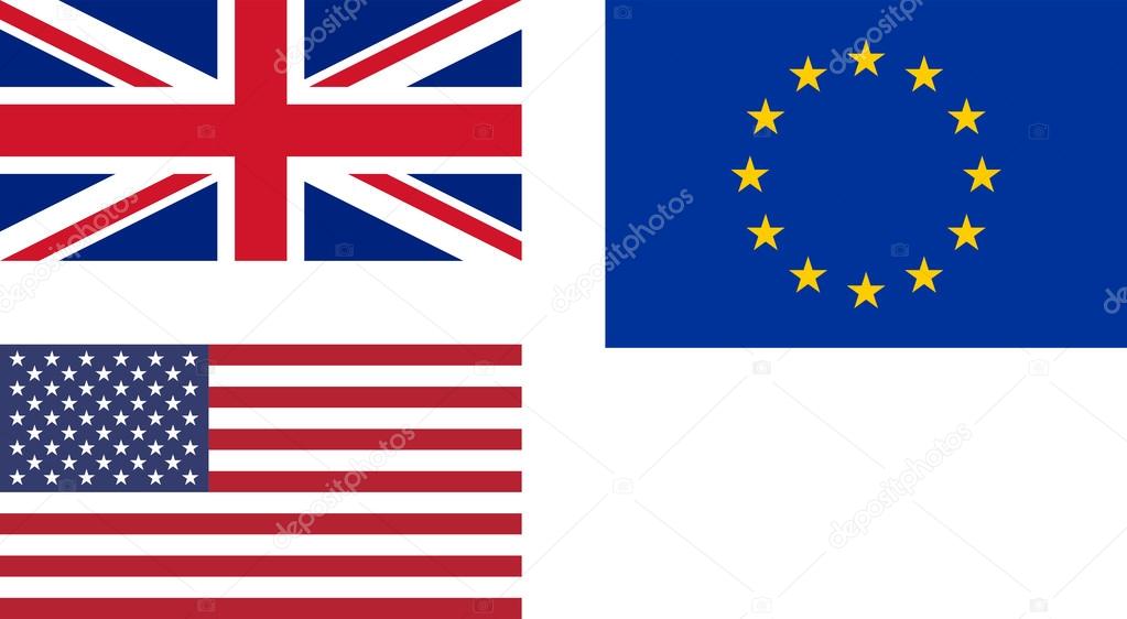 Flags of UK EU USA