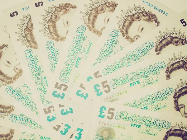 复古风格英镑钞票 — 图库照片
