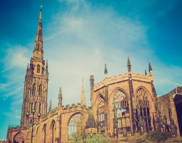Retro look Coventry Cathedral — Stock Photo, Image