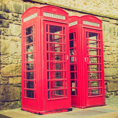 Vintage bir görünüm Londra telefon kulübesi