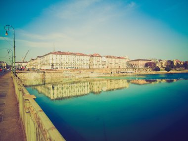 Retro görünümü Po Nehri, Torino