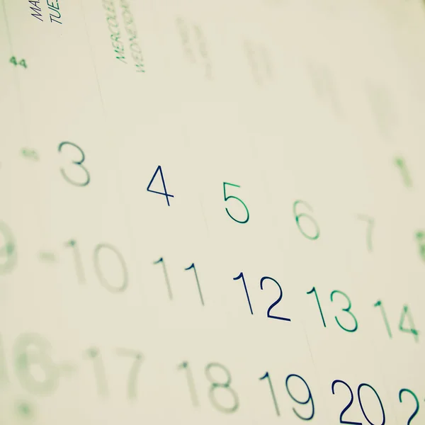 Ретро вигляд календаря — стокове фото