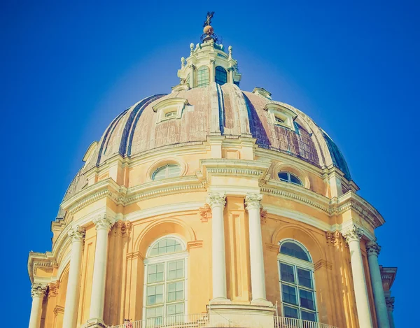 Retro look Basilica di Superga, Turijn — Stockfoto