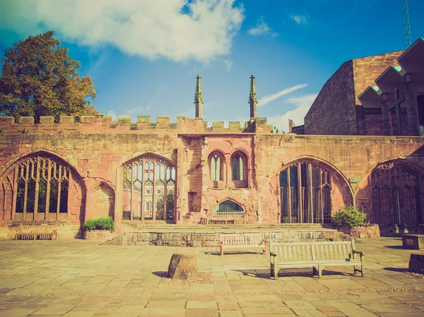 Retro look Coventry Cathedral ruins — Stock Photo, Image