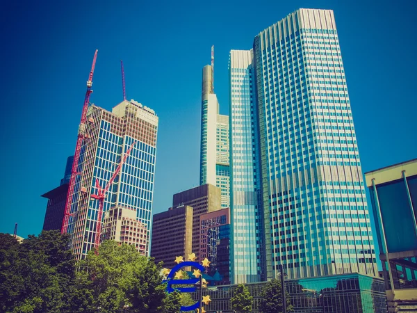 Retro look Europeiska centralbanken i Frankfurt — Stockfoto