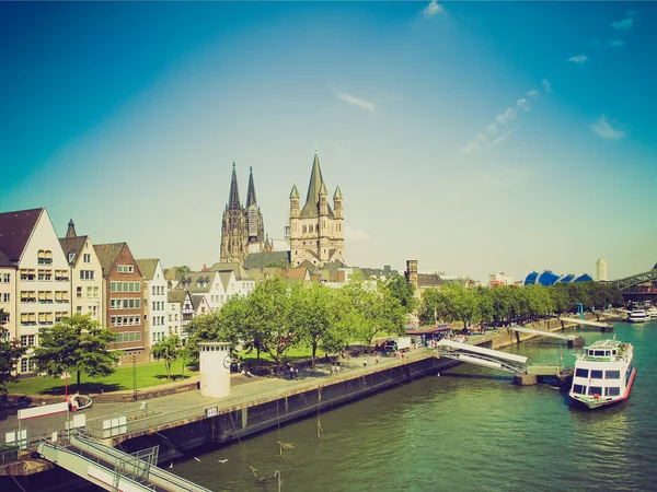 Retro olhar Panorama de Koeln — Fotografia de Stock