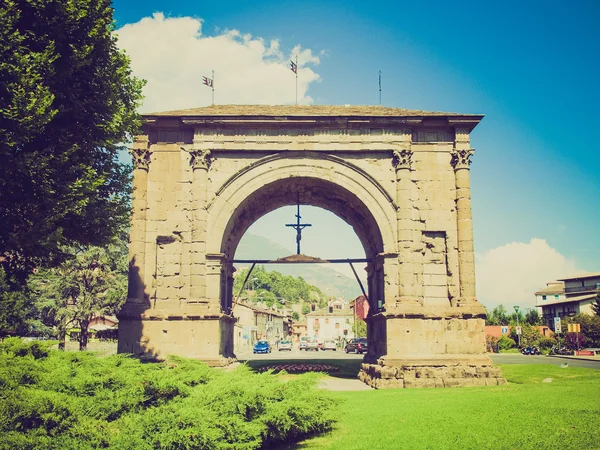 Retro look Arch of August Aosta — Stock Photo, Image