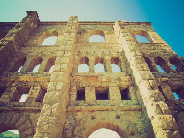 Retro olhar Roman Theatre Aosta — Fotografia de Stock