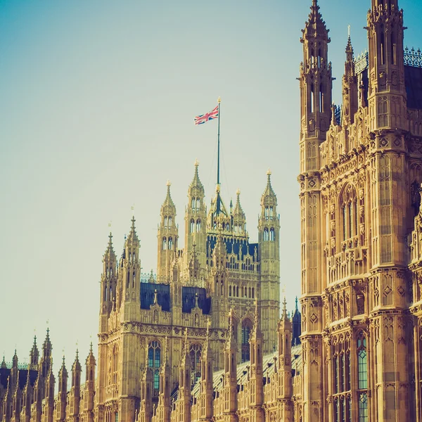 Vintage look Houses of Parliament London — Stock Photo, Image