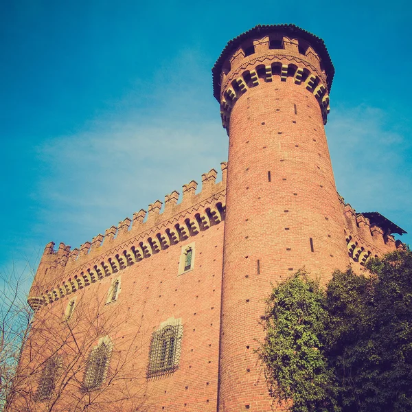 Retro look Castello Medievale, Turin, Italy — Stock Photo, Image