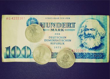Retro look DDR banknote clipart