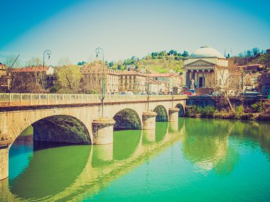 Retro görünümü Po Torino Nehri