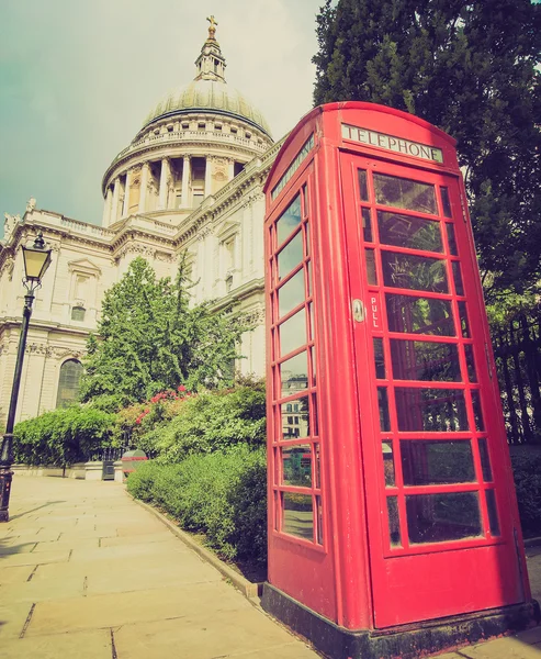 Vintage look London telephone box — Stock Photo, Image