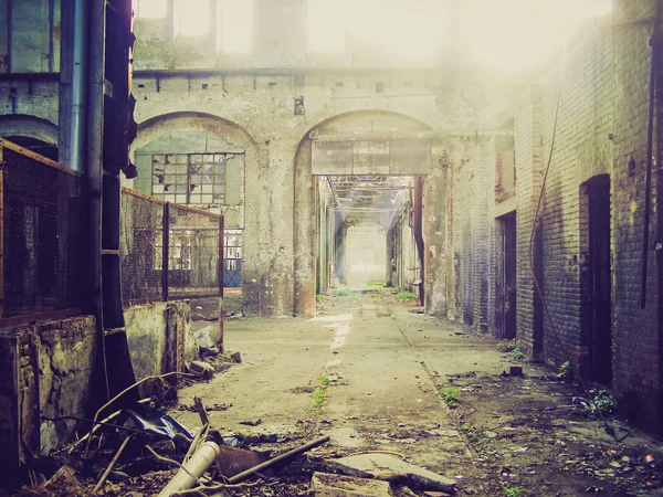 Retro look Abandoned factory — Stock Photo, Image