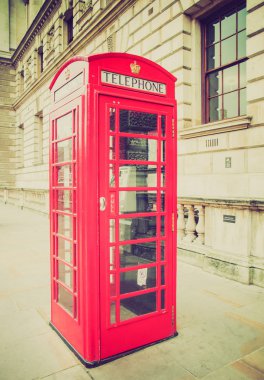 Vintage bir görünüm Londra telefon kulübesi