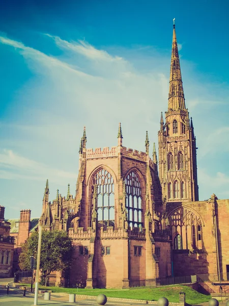 Retro look Coventry Cathedral — Stock Photo, Image