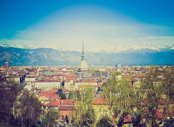 Retro look Turin view — Stock Photo, Image