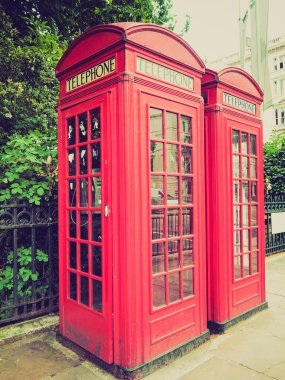 Vintage bir görünüm Londra telefon kulübesi