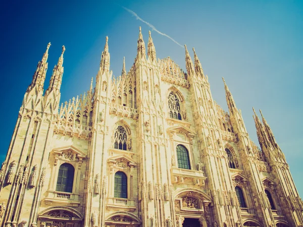 Retro look Duomo di Milano — Stock Photo, Image
