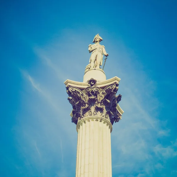 Vintage look Nelson Column London — Stock Photo, Image