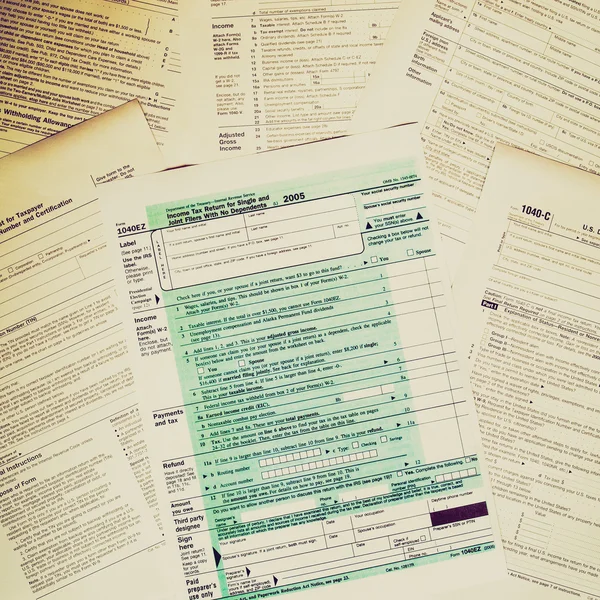 Retro look Tax forms — Stock Photo, Image