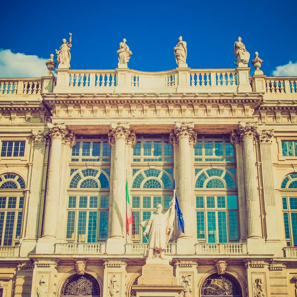 Retro görünüm Palazzo Madama Torino — Stok fotoğraf