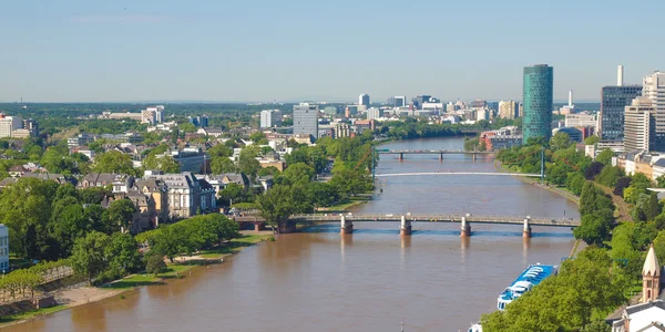 Frankfurt - havadan görünümü panorama — Stok fotoğraf