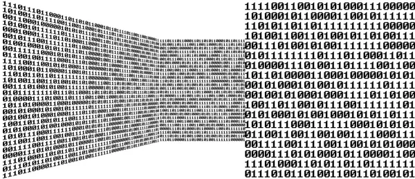 Digital room with binary numbers — Stock Photo, Image