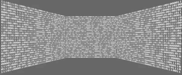 Cyfrowy pokój z liczb binarnych 0 i 1 — Zdjęcie stockowe