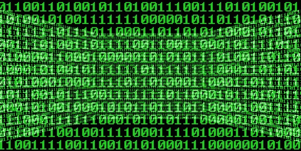 Digital room with binary numbers 0 and 1