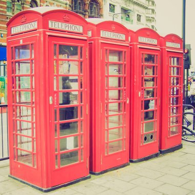 Vintage bir görünüm Londra telefon kulübesi