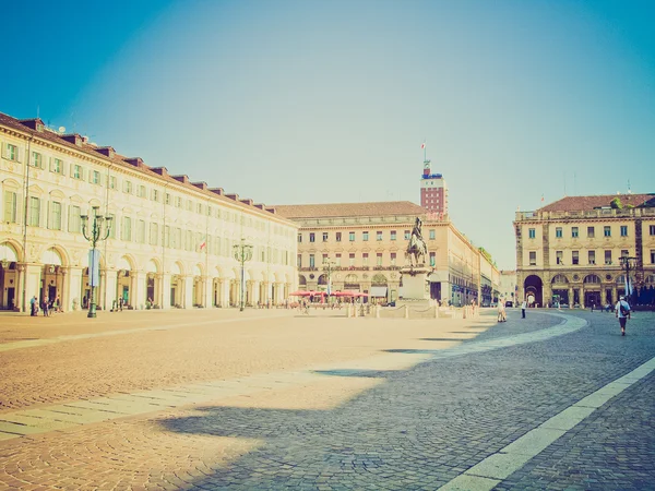 Retro olhar Piazza San Carlo, Turim — Fotografia de Stock