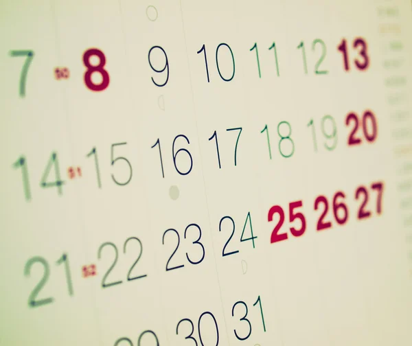 Retro-look kalender — Stockfoto
