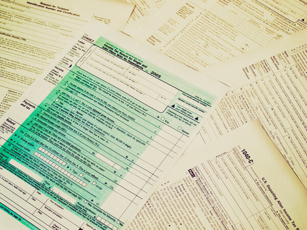 Retro look Tax forms