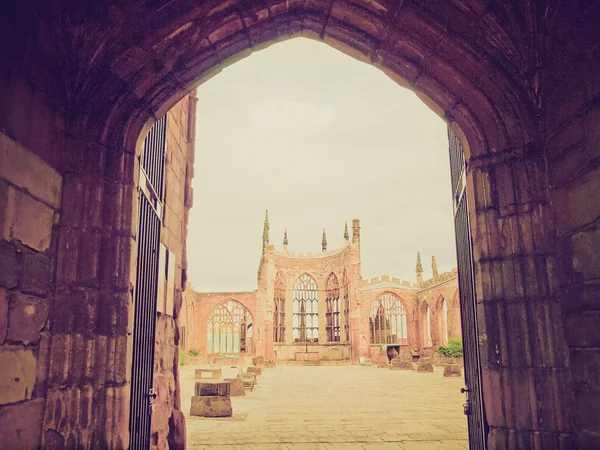 Ruinen der Kathedrale von Coventry im Retro-Look — Stockfoto