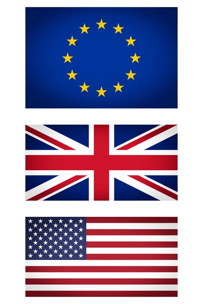 EU UK USA flag vignetted illustration — Stock Photo, Image